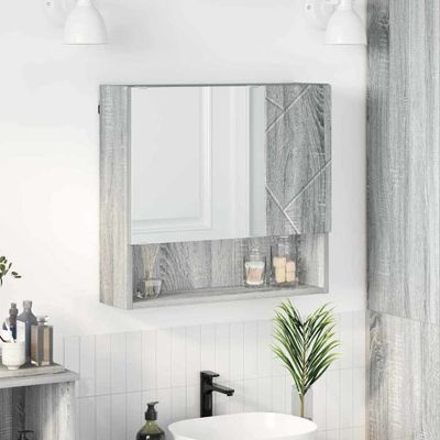 vidaXL Zrkadlová skrinka Sivý Sonoma 59 x 17 x 55 cm Kompozitné drevo
