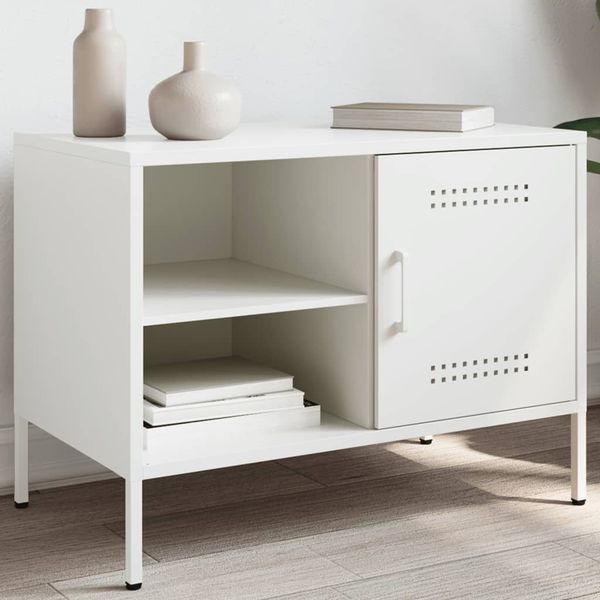 vidaXL TV skrinka biela 68x39x50,5 cm oceľ