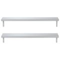 vidaXL Nástenné police 2 ks 100x23,5cm, strieborné, nehrdzavejúca oceľ
