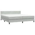 vidaXL Box Spring Posteľ s matracom Svetlosivá 180x220 cm Zamat