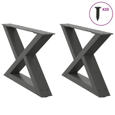 vidaXL Nohy konferenčného stolíka 2 ks antracitové 60x(30-31,3) cm oceľové