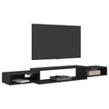 vidaXL Nástenný TV kabinet Nástenná montáž Čierny dub 180 x 28 x 21 cm