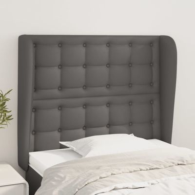 vidaXL Čelo postele so záhybmi sivé 83x23x118/128 cm umelá koža