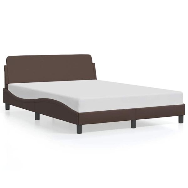 vidaXL Rám postele Dover hnedý 120x200 cm umelá koža