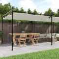 vidaXL Pergola so zaťahovacou strechou krémová 589x292x230 cm