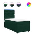 vidaXL Posteľný rám boxsping s matracom tmavozelený 90x200 cm zamat