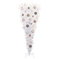 vidaXL Umelý vianočný stromček s 150 LED-i Biela 120 cm PVC a oceľ