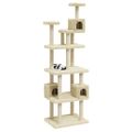 vidaXL Škrabadlo pre mačky so sisalovými stĺpikmi krémové 188 cm