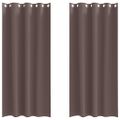 vidaXL Záclony na zatemnenie s krúžkami 2 ks Tmavohnedá 225 x 140 cm
