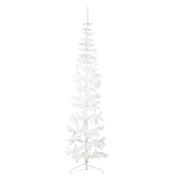 vidaXL Umelý vianočný polovičný stromček s podstavcom biely 240 cm