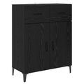 vidaXL Highboard Čierny dub 69,5 x 34 x 180 cm Kompozitné drevo