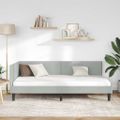 vidaXL Rohový rám postele Svetlosivá 90 cm x 190 cm Zamat