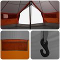 vidaXL Tipi stan 18-miestny Šedá a oranžová Polyester a oceľ