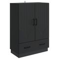 vidaXL Servírovacia skriňa Čierna 66 x 34,5 x 92 cm Kompozitné drevo