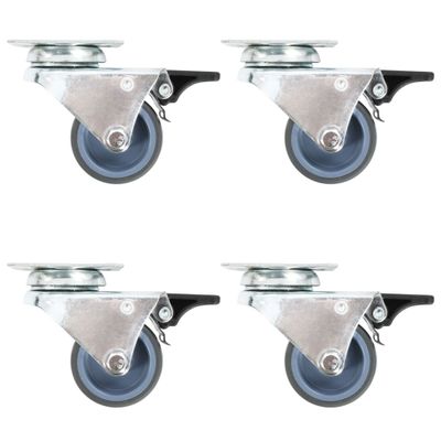 vidaXL Dvojité otočné kolieska s dvojitou brzdou 4 ks, 50 mm