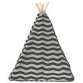 vidaXL Psí teepee s vankúšom Biela a šedá 50 x 50 x 60 cm Polyester
