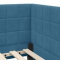 vidaXL Rohový rám postele s čelnou doskou Modrá 80 cm x 200 cm Zamat