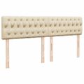 vidaXL Posteľný rám boxspring s matracom krémový 180x200 cm látka