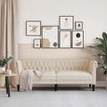 vidaXL Kreslo Chesterfield, 3-miestne, ľan