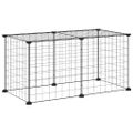 vidaXL 8-panelová klietka pre domáce zvieratá čierna 70x35x35 cm oceľ