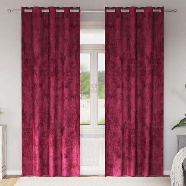 vidaXL Sametové závesy 2 pcs Víno červené 260 x 140 cm Zamat