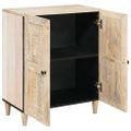 vidaXL Servírovacia skriňa Biela 60 x 33 x 75 cm mangový masív