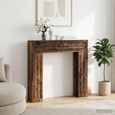 vidaXL Rám krbu Staré drevo 102 x 18 x 100,5 cm Kompozitné drevo