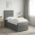 vidaXL LED boxspring posteľ s matracom Tmavosivá 80 x 200 cm Látka