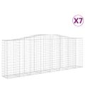 vidaXL Oblúkové gabionové koše 7 ks 400x50x140/160 cm pozink. železo