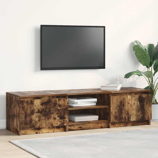 vidaXL TV skrinka dymový dub 140x40x35,5 cm spracované drevo
