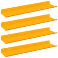 vidaXL Závesná polica 4 ks Horčicová žltá 40 x 8,5 x 2,5 cm Oceľ