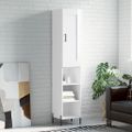 vidaXL Vysoká skrinka biela 34,5x34x180 cm spracované drevo