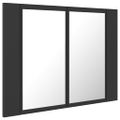vidaXL LED kúpeľňová zrkadlová skrinka sivá 60x12x45 cm akryl