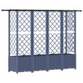 vidaXL Vyvýšený záhon s mriežkou a strechou Sivá 202 x 40 x 136 cm PP