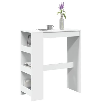 vidaXL Barový stôl s policami biely 90x40x103,5 cm kompozitné drevo
