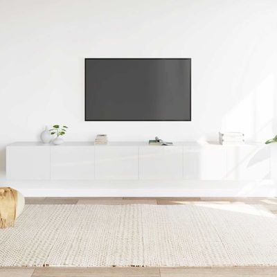 vidaXL 3-dielna súprava TV skriniek lesklá biela spracované drevo
