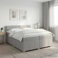 vidaXL Posteľ boxspring s matracom Svetlosivá 200 x 200 cm Látka