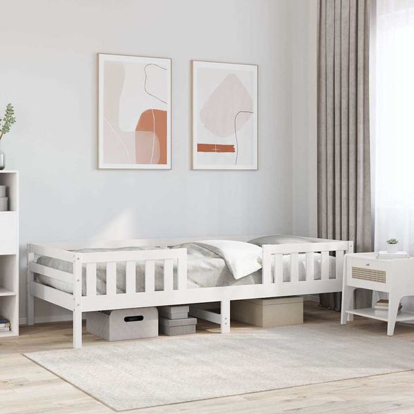 vidaXL Posteľ bez matraca biela 75x190 cm masívna borovica