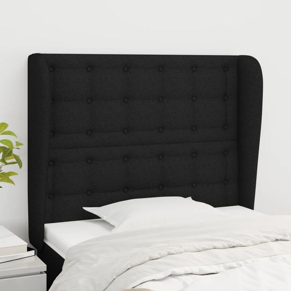 vidaXL Čelo postele so záhybmi čierne 103x23x118/128 cm látka