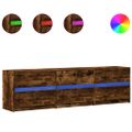 vidaXL TV stolík s LED dymový dub 180x34x50 cm kompozitné drevo