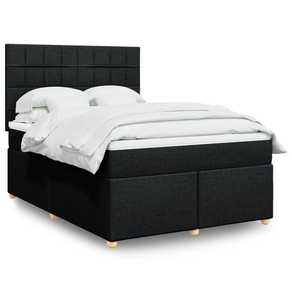 vidaXL Boxspring posteľ s matracom čierny 140x190 cm látka