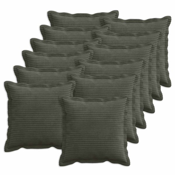 vidaXL Poťah na podložku 12 ks HOUTEN Antracitová 40 x 40 cm manšestr