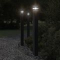 vidaXL Vonkajšia stojaca lampa so senzorom čierna 110 cm hliník