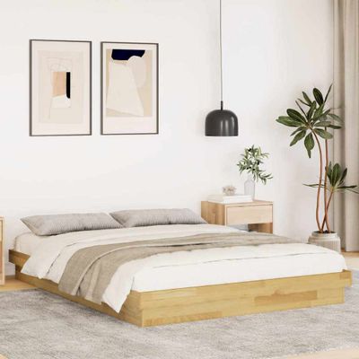VidaXL Rám postele bez matraca 150x200 cm Dub z masívneho dreva
