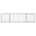 vidaXL Gabiónový kôš s krytom 400x100x100 cm pozinkované železo