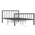 vidaXL Posteľný rám, sivý, kov 120x200 cm