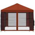 vidaXL Altánok so stenami 4 × 3 m Tehlová Polyester a oceľ 190 gsm