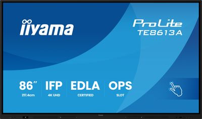 86'' iiyama TE8613A-B2AG: IPS, 4K, 40P, USB-C, EDLÁ