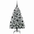 vidaXL Umelý Sklápací Vianočný Stromček 150 LED Zelená a biela 120 cm