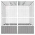 vidaXL Klietka pre vtáky sivá 213,5x217,5x211,5 cm pozinkovaná oceľ
